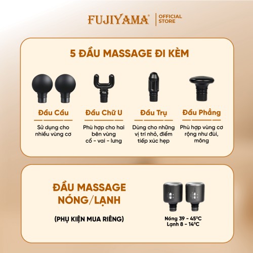 Máy Massage Cầm Tay Fujiyama SF-A32 - Động Cơ Kép - Hợp Kim Nhôm Cao Cấp