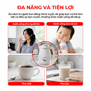 Ấm Siêu Tốc Nhiệt Kế Retro Fujiyama FK1810 1.8L – Inox 304 2 Lớp An Toàn – Hiển Thị Nhiệt Độ – Tự Ngắt Khi Sôi