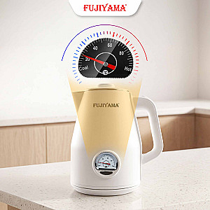 Ấm Siêu Tốc Nhiệt Kế Retro Fujiyama FK1810 1.8L – Inox 304 2 Lớp An Toàn – Hiển Thị Nhiệt Độ – Tự Ngắt Khi Sôi