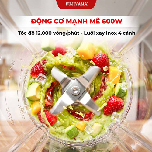 Máy Xay Sinh Tố Fujiyama BL823- Cối Thủy Tinh 1.5L - Công Suất 600W
