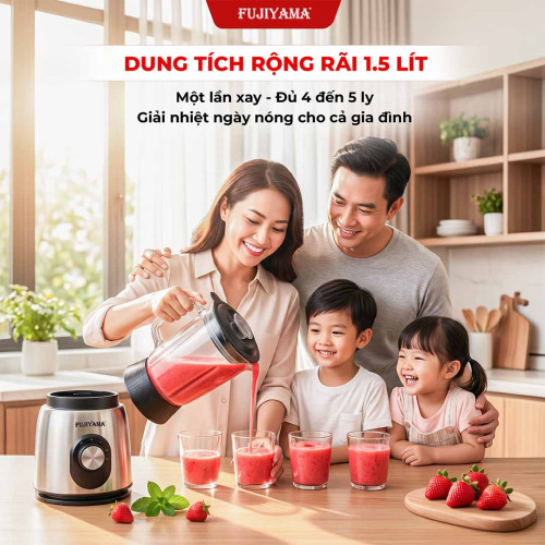 Máy Xay Sinh Tố Fujiyama BL823- Cối Thủy Tinh 1.5L - Công Suất 600W