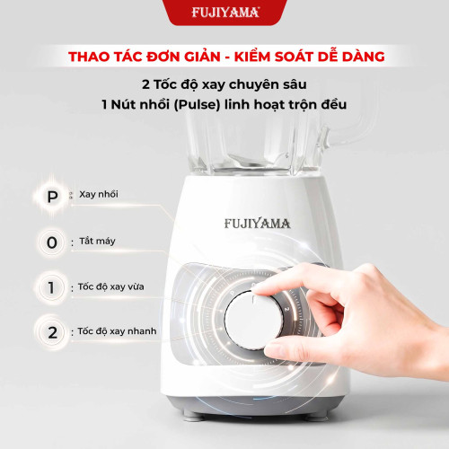 Máy Xay Sinh Tố Fujiyama BL816 - Bộ 2 Cối Đa Năng, Chất Liệu ABS An Toàn, Bền Bỉ – Công Suất 600W