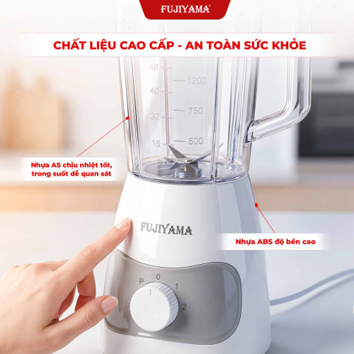 Máy Xay Sinh Tố Fujiyama BL816 - Bộ 2 Cối Đa Năng, Chất Liệu ABS An Toàn, Bền Bỉ – Công Suất 600W