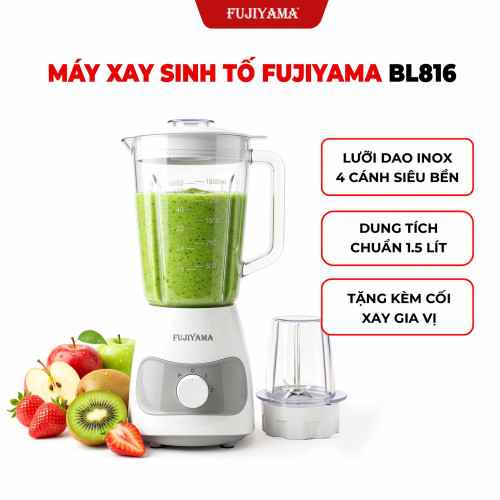 Máy Xay Sinh Tố Fujiyama BL816 - Bộ 2 Cối Đa Năng, Chất Liệu ABS An Toàn, Bền Bỉ – Công Suất 600W
